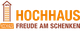 Logo mit stilisiertem Hochhaus und Text: "Hochhaus im Schützenhof", in Orange und Braun.
