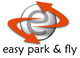 Logo mit einem grauen "e" und zwei roten Pfeilen. Text: "easy park & fly".