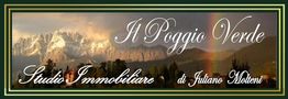 Paesaggio montano con scritta "Il Poggio Verde Studio Immobiliare di Juliano Molteni".