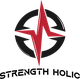 A red stylized heartbeat line crosses through a black circle above the text "STRENGTH HOLIC."