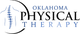 Logo of Oklahoma Physical Therapy with spine graphic and circular element.