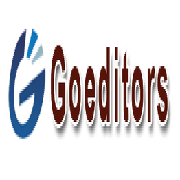 Logo with blue "G" and the word "Goeditors" in brown.