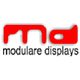 Logo mit rotem „md“ und Text „modulare displays“ darunter.