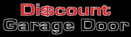 "Discount Garage Door" logo with "Discount" highlighted in red and a dollar sign in place of "s".
