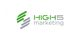 Logo von "High5 Marketing" mit grünem und grauem Text und einem stilisierten S.