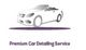 Logo of a car with "Premium Car Detailing Service" text underneath, stylized in purple and gray.