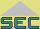 Logo mit grauem Dreieck und den Buchstaben "SEC" in grüner Farbe auf gelbem Hintergrund.