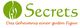 Grünes Logo mit Schriftzug "Secrets". Slogan: "Das Geheimnis einer guten Figur."