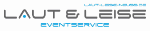 Logo von "Laut & Leise Eventservice" in Grau und Blau auf weißem Hintergrund.