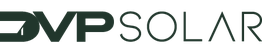 Logo mit der Aufschrift "DVP SOLAR" in dunkelgrüner Schrift auf transparentem Hintergrund.