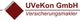 Logo der UVeKon GmbH mit rotem Quadrat und Text "Versicherungsmakler" darunter.