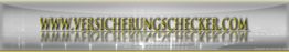 Schriftzug "www.versicherungschecker.com" in gelb vor silbernem Hintergrund.