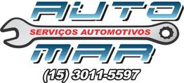 Logotipo da Auto Mar, serviços automotivos. Telefone (15) 3011-5597.