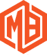 Orange hexagonal logo with interlocking "M" and "B" letters.