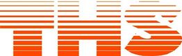 Stilisiertes, orangefarbenes "THS"-Logo mit horizontalen Linien auf weißem Hintergrund.