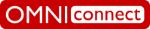 Rotes Logo mit weißem Text "OMNIconnect"; "OMNI" fett gedruckt, "connect" in einem Rahmen.