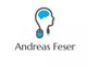Logo mit Kopf-Silhouette, Gehirn, Maus-Symbol und Text "Andreas Feser".
