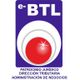 Logo de e-BTL con un círculo rojo y texto: "Patrocinio Jurídico, Dirección Tributaria".