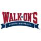 Logo of "Walk-On's Sports Bistreaux" with red letters and a blue banner underneath.