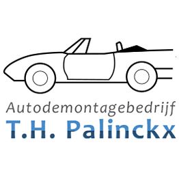 Logo met afbeelding van auto en tekst: "Autodemontagebedrijf T.H. Palinckx".