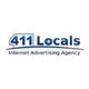 Logo of 411 Locals, an Internet Advertising Agency, in blue text with a star in the "o."