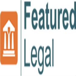 Orange legal symbol and text: "Featured Legal" in blue font.