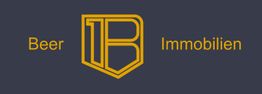 Logo "Beer Immobilien" mit gelbem Text und Symbol auf dunkelgrauem Hintergrund.