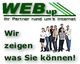 Gruppe von Menschen mit Text: "WEBup - Ihr Partner rund um's Internet. Wir zeigen was Sie können!"