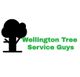 Silhouette of a tree next to "Wellington Tree Service Guys" in green text.