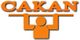 Orangefarbenes Logo mit dem Text "CAKAN" und stilisierter Figur, die eine Hantel hebt.