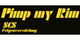 Gelbes Logo mit Text: "Pimp my Rim" und "SCS Felgenveredelung" auf schwarzem Hintergrund.