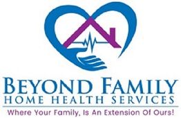 Logo of Beyond Family Home Health Services with a heart and house symbol.