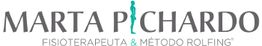 Logo con texto: "Marta Pichardo, Fisioterapeuta & Método Rolfing". Silueta verde de persona.
