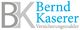Logo von BK Bernd Kaserer, Versicherungsmakler, in Grau und Blau.