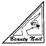Dreieckiges Logo mit einer Hand und dem Text "Beauty Nail".