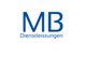 Logo mit blauen Buchstaben „MB Dienstleistungen“ auf weißem Hintergrund.