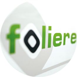 Grünes und schwarzes Logo mit dem Wort "foliere" auf weißem Hintergrund.