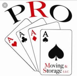 Four Aces under "PRO," with "Moving & Storage LLC" text below in black and red.