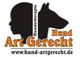 Logo mit Mensch- und Hundesilhouette, Text: "Hundetherapie Art Gerecht" und Webseite.