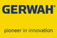 Gelbes Logo mit blauem Text: "GERWAH" und darunter "pioneer in innovation".