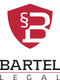 Rotes Wappen mit Buchstaben "B" und Paragraphen-Symbol. Darunter Text "BARTEL LEGAL".