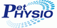 Logo mit Schriftzug "Pet Physio" und blauem, wirbelartigem Muster.