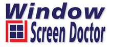 Logo with text: "Window Screen Doctor" and a window icon with a red border.