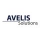 Logo d'AVELIS Solutions, texte bleu et noir sur fond blanc.