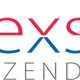 Logo van Flexsave Uitzendbureau met blauwe en rode letters.