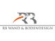Logo mit stilisiertem "R" und Text "RB Wand & Bodendesign" in Grau und Orange.