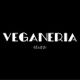 Texto "VEGANERIA stuzzi" em fundo preto.