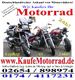 Zwei Motorräder mit Werbetext für www.KaufeMotorrad.de: Ankauf von gepflegten, alten und Unfall-Motorrädern.