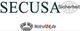 Logo mit Text: "SECUSA Sicherheit", Weltkugelgrafik, unten Text: "Notruf24.de" mit Symbol.