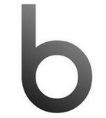 Schwarzer Buchstabe "b" in modernem Stil auf weißem Hintergrund.